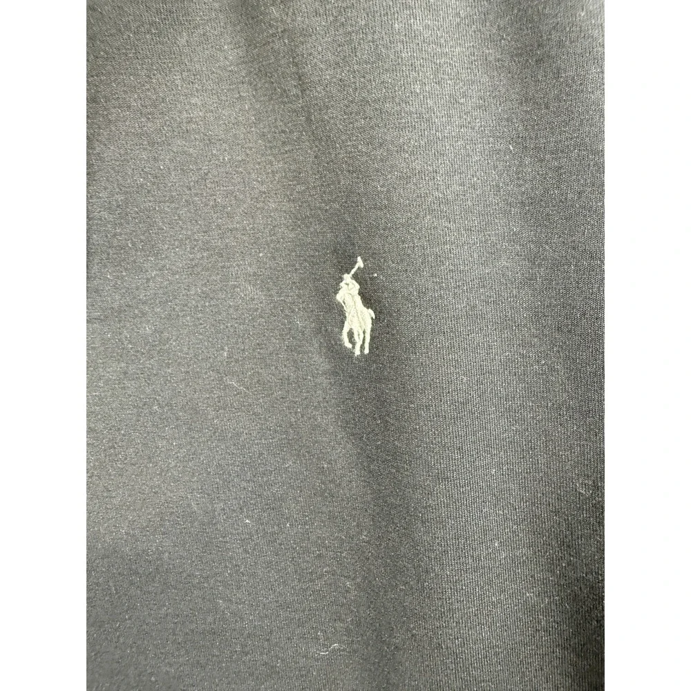 Polo Ralph Lauren Mens Black Double-Knit Pullover Hoodie Pony Logo Size M
